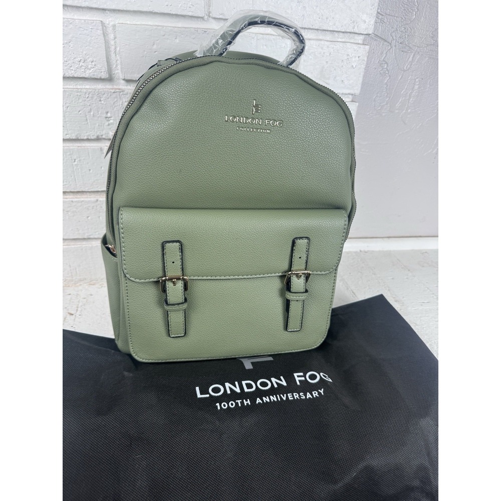 London Fog‎ - Stella Pebble Backpack Olive – 100th Anniversary NWT + Dust Bag
